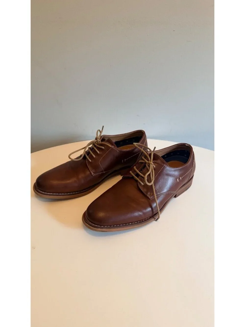 Curt & Larson Mens Brown Faux Leather Oxford Dress Shoes Size 7.5